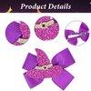 2pcs Halloween Bow Hair Clips for Girls, Witch Hat Hair Bows Sparkly Glitter Purple Bows Duck Bill Hairclips Hair Barrettes Halloween Witch Hair Accessories Party Favors Gifts for Toddlers Girls Women