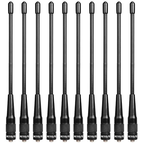 Retevis SMA-F Walkie Talkie Antenna,144/430Mhz Dual Band Antenna,for Aliunce HD1 HD2 Retevis RA79 RT29 RT86 RM21,Compatible with Baofeng UV-5R BF-F8HP 2 Way Radios,2.15dBi High Gain Antenna(10 Pack)