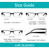 LUR READING GLASSES 4 pack Two-color frame Readers (BlackClear)