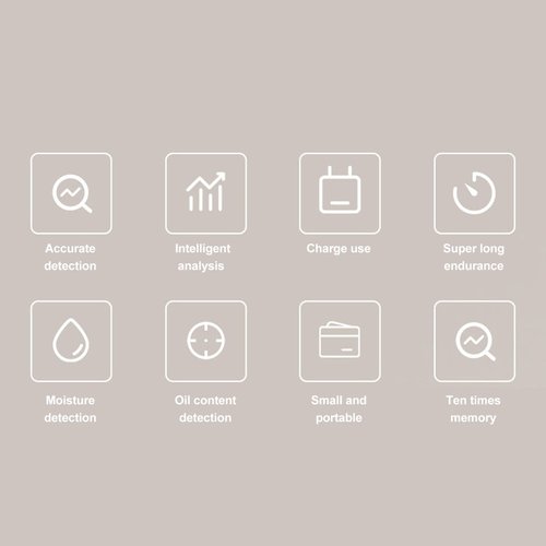 Portable Skin Analyzer, Digital LCD Display Skin Analyzer with Precision Skin Sensor, USB Facial Skin Tester for Beauty Salon, Home, SPA (White)