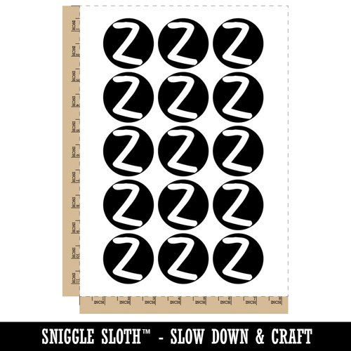 Letter Z Uppercase Felt Marker Font Temporary Tattoo Water Resistant Fake Body Art Set Collection - 15 2" Tattoos (1 Sheet)