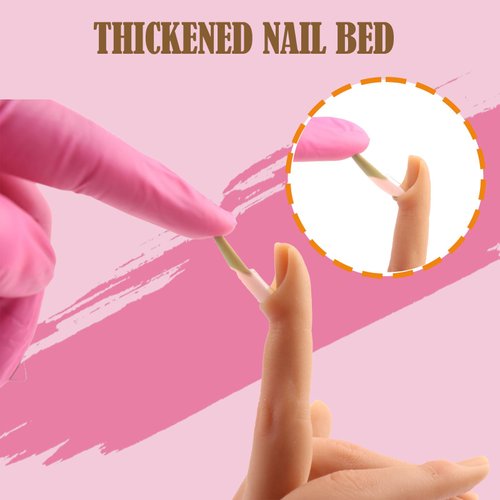 Silicone Practice Hand for Acrylic Nails,Silicone Nail Hand Practice,Silicone Nail Hand for show,Fake Training Hand with Manicure Kits for DIY/Nail Salon Artists/Nail Artist（3#-right）