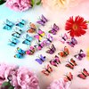 Boao 24 Pieces Butterfly Hair Clips 3D Colorful Barrettes Hair Accessories Halloween for Women Party Favors