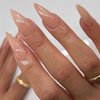 VOTACOS Press on Nails Long Stiletto Nude Fake Nails False Nails with Pure Transparent Glossy Stick on Nails for Women