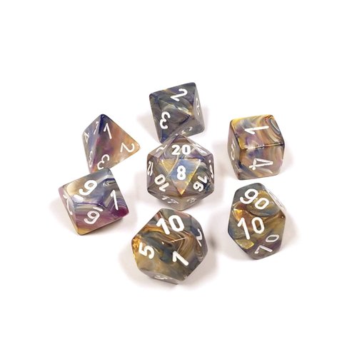 Polyhedral 7-Die Festive Dice Set - Carousel with White Numbers CHX-27440