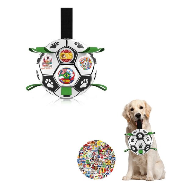 COMOIL 6 Inch Dog Soccer Ball Toys, Interactive Dog Toys for Tug of War、Water Toy,Outdoor Indoor Fun Trainning Toy for Small & Medium Dogs