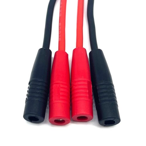 JIECHUN 2pcs Amass XT60 Female to 4mm Banana Bullet Female Connector Adapter Cable 14awg 30cm for iSDT Charger