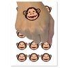 Grinning Chimpanzee Ape Monkey Face Temporary Tattoo Water Resistant Fake Body Art Set Collection - 15 2" Tattoos (1 Sheet)