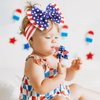 YanJie 4th of July Hairband - Baby Girl Headbands with Multicolor Printed Nylon Elastic Hair Bow Headband for Baby Girls Infant (2 Count, Pack of 1)
