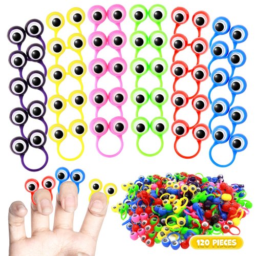 Liesedada 120 PCS Party favors in the nature of small toys Eye Finger Puppets Toys Set Mini Eye Finger Puppets and Classroom Rewards for Kids.