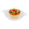 Restaurantware 3.8 x 2.5 Inch Mini Handled Plates 100 Durable Appetizer Plates - With Handles Disposable White Plastic Handled Plates Suitable For Cold Foods