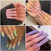 XXL No C Curve Nail Tips, SWETIDY 600Pcs Refill Size of 4,5,6,7 Clear Acrylic Nails Square Shape Nail Half Cover (600Pcs Refill XXL Square)