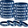 SATINIOR Police Party Favors Police Silicone Rubber Bracelets Wristbands for Police Themed Birthday Party Police Graduation Party Decorations (24)
