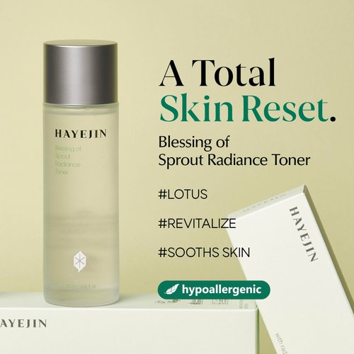 HAYEJIN Blessing of Sprout Radiance Toner | Korean Skin Care Toner for Face w/Radiance Capsules | Hydrating Toner for Dry Sensitive Skin | Glow Brightening Toner (Pack of 1, 4.06 Fl. Oz)