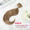 NTYNTY Clip in Hair Extensionss, 4PCS Hair Extensions 14" Short Layered Cut Hair Extensions Invisible Lace Weft Natural Soft Hairpieces for Women - Light Brown with Highlights