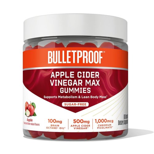 Bulletproof Apple Cider Vinegar Max Sugar-Free Gummies, 60 Count, Keto Supplement for Cravings