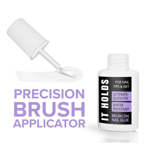 Brush On Nail Glue for Press On Nails, Extra Strong Nail Glue for Acrylic Nails, Waterproof Nail Glue for Fake Nails Long Lasting Nail Glue, Professional Nail Glue for Nail Tips (8ml)