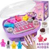 Girls Nail Polish Set Purple, Toys for Girls Age 5 6 7 8 9 10, Nail Care Kit with Nail Polish, Nail Dryer, Fake Nails, nail Glitter, Nail Filer and Toe Separator, Ideal Birthday Gifts for Girls 5-8