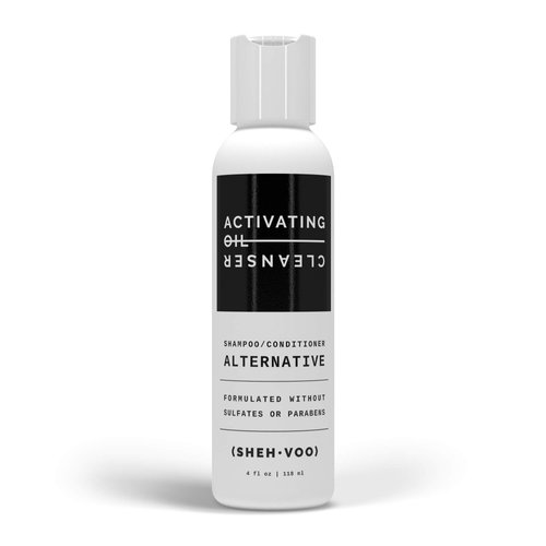 (SHEH•VOO) Activating Oil Cleanser - 2 in 1 Non-Damaging Hair Wash - Shampoo/Conditioner Alternative - Sulfate & Paraben Free (4 fl oz)