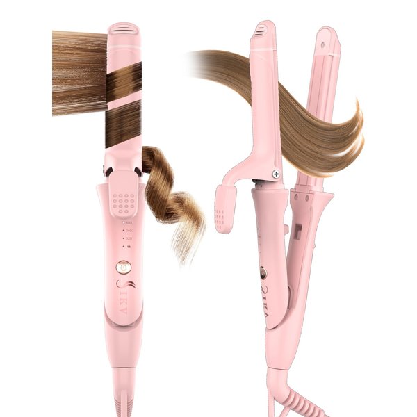 Travel Curling Iron,120V Voltage Curling Iron 1 inch,2 in 1 Hair Straightener and Curler for Short/Shoulder Length Hair