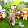 Sumind 12 Pieces Mini Stuffed Forest Animals Jungle Animal Plush Toys 4.8 Inch Cute Plush Elephant Lion Giraffe Tiger Plush for Animal Themed Parties Achievement Award(Sitting)