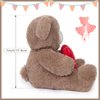 My OLi Valentine's Day Gift for Her 7” Plush Teddy Bear Stuffed Animal Plush Bear with Red Heart Plush Toys Valentines Bear for Babies Girlfriend Wife Mom, Brown