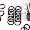 100PCS Black Hair Ties for Women Girls, 4cm in Diameter Regular Seamless Thick Black Hair Band, Elastic Hair Ties No Damage Ponytail Holder