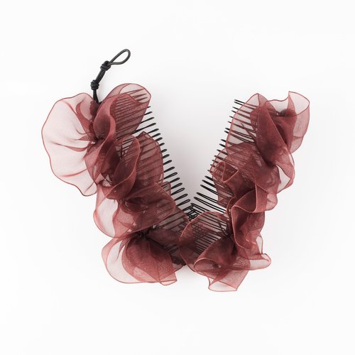 Stretch Banana Clip for Fine Thin, Thick Curly Hair Women, Elastic Double Combs Make Great Hair Accessories for Kinky, Curly Ponytail, Mohawk, Bun (Medium, Brown)