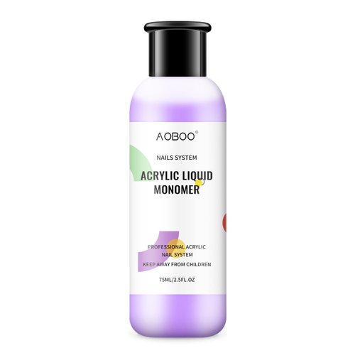 AOBOO Acrylic Liquid Monomer Acrylic Nail Liquid, 75ml/2.5fl.oz Nail Monomer Liquid Nail Extension Professional Monomer for Acrylic Powder Acrylic Nail Art for DIY