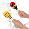 Hedume 12 Pack Wooden Festival Maracas, 8" Carnival Party Decoration Maracas, Shaker Sand Hammer Toy Noisemaker for Party Favors, Musical Fun, Birthday Parties, Carnivals