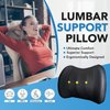 Lumbar Support Pillow: Memory Foam Lumbar Pillow for Lower Back Pain Relief - Car Back Cushion for Driving - Lumbar Support for Car-Office Chair, Wheelchair - Black