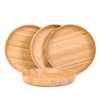 cluzelar Bamboo Plates 7.5Inch Round Bamboo Plates Reusable Kids Dinner Plates Tableware 4PCS Wooden Plates Lightweight Dishes Snack, Dessert, Unbreakable Classic Plates…