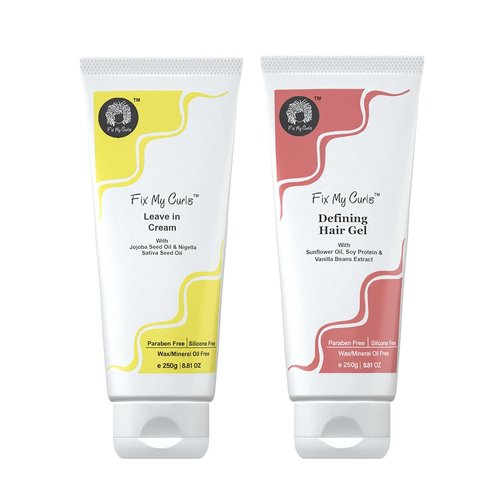FIX MY CURLS Protein Styling Duo| For Curly, Wavy, Dry & Frizzy Hair | Frizz Control | Silicone Free Curl Defining Cream & Gel| 8.81 oz Each