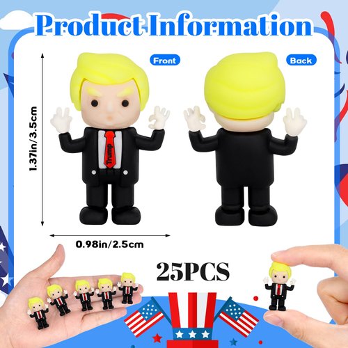 LMTGLDT DonaldTrump 2024 Toy Figure,25 Pcs Miniature Figurines Toys Figure DonaldTrump Toys Set,DonaldTrump 2024 Bobblehead Novelty Gifts for Supporters and Car Home Desk Party Decoration