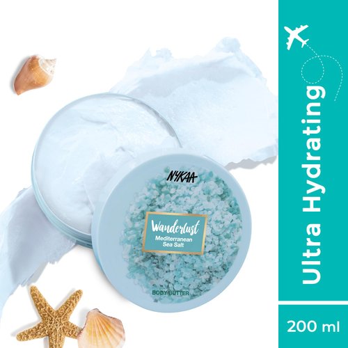 Nykaa Wanderlust Mediterranean Sea Salt Body Butter - Hydrating & Moisturizing Body Cream With Shea & Cocoa Butter - Paraben, SLS & Cruetly Free - 6.76 fl.oz