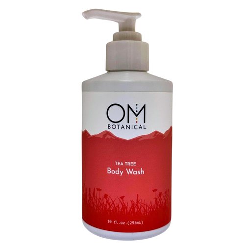 OM Botanical Tea Tree Body Wash Soap Fights Odor, Eczema, Athlete’s Foot, Jock Itch and Other Skin Conditions, Best Tea Tree Soap, All Natural Body Wash for pH-Balanced Skin, 10 oz