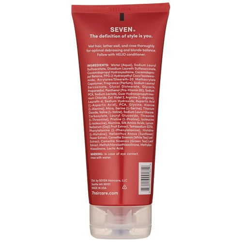 SEVEN Haircare Rinzu Helio Violet Shampoo for Women & Men with Green Tea & Amino Acid, Purple Shampoo for Blonde Hair & Brassiness, Sulfate Free, Cruelty Free, Paraben Free, Made in USA, 7 oz