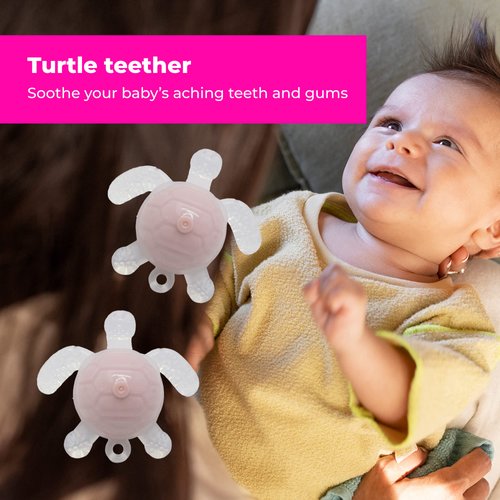 Gadgetime USA Turtle teether (Green) Silicone Baby Teether Toy - Animal Teething Relief for Babies, Toddlers, Infants, Girls & Boys - Stimulating & Soft Soothing - BPA Free