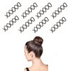 Spiral Hair Pin Spin Pins Non-Scratch Round Tips Spiral Hair Clip Spin Clip Bun Stick Pick for DIY Hair Style 50 Pack (Black)