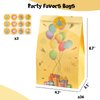 VGOODALL 36PCS Treat Bags, 4.7"x 3.1"x 8.7" Balloon Party Favor Paper Bags with Stickers Paper Gift Bags Candy Bags Goodie Bags for Birthday Party Supplies