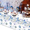 98 PCS First Trip Around The Sun Birthday Party Tableware Set Outer Space Themed Decorations 1st Space Birthday Dinner Paper Plates Boho Solar System Tablecloth Napkins Forks Sun Theme Party Supplies