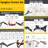 PFDHQS Eyeglass Repair Kit, Glasses Repair Kit with 24 Types Eyeglass Screws, Eyeglass Nose Pads and Eyeglass Screwdriver