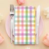 200Pcs Easter Pastel Buffalo Plaid Napkins Decorations,Disposable Spring Purple Pink Blue Yellow Guest Hand Paper Napkins for Home Bathroom Wedding Baby Shower Picnic Easter Birthday Party Supplies