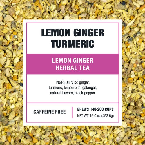 Tiesta Tea - Lemon Ginger Turmeric | Lemon Ginger Herbal Tea | Premium Loose Leaf Tea Blend | Non Caffeinated Herbal Tea | Make Hot or Iced Tea & Brews Up to 200 Cups - 16 Ounce Resealable Bulk Pouch