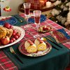 48Pcs Christmas Party Plates Napkins Christmas Gift Xmas Tableware Set Serves 24 Guests Red and Blue Christmas Party Supplies