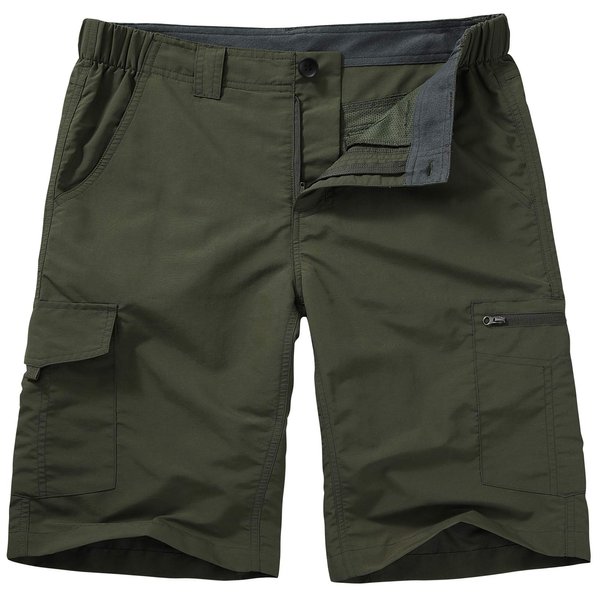 Hiking Shorts for Men Cargo Casual Quick Dry Lightweight Stretch Waist Outdoor Fishing Travel Shorts (6228 Army green 40)