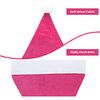 Eoocan Santa Hat, Santa Hat for Kids, Unisex Velvet Comfort Pink Christmas Hats Extra Thicken Classic Plush for Christmas New Year Festive Holiday Party Supplies