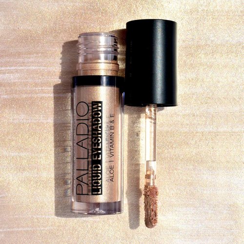 Palladio Liquid Eyeshadow, creamy shimmery formula that instantly adheres to the eyelid with flexible applicator wand for over 8 hours of smudge and crease-proof wear (Goldstone)
