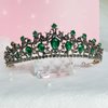 KOVOLITU Black Tiaras and Crowns for Women, Green Rhinestone Queen Crown,Wedding Tiara for Bride, Crystal Costume Hair Accessories for Prom Birthday Party Costume