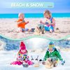 zeeloopbee Beach Toys for Kids Ages 4-8, Toddler Snow Toys Set Includes Beach Truck, Bucket, Shovel, Rake, Scoop, Trowel, Sandbox Toys for Toddlers Ages 3-5, Travel Beach Sand Toys for Kids Ages 8-12